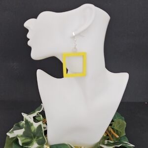Bold Yellow Geometric Earrings